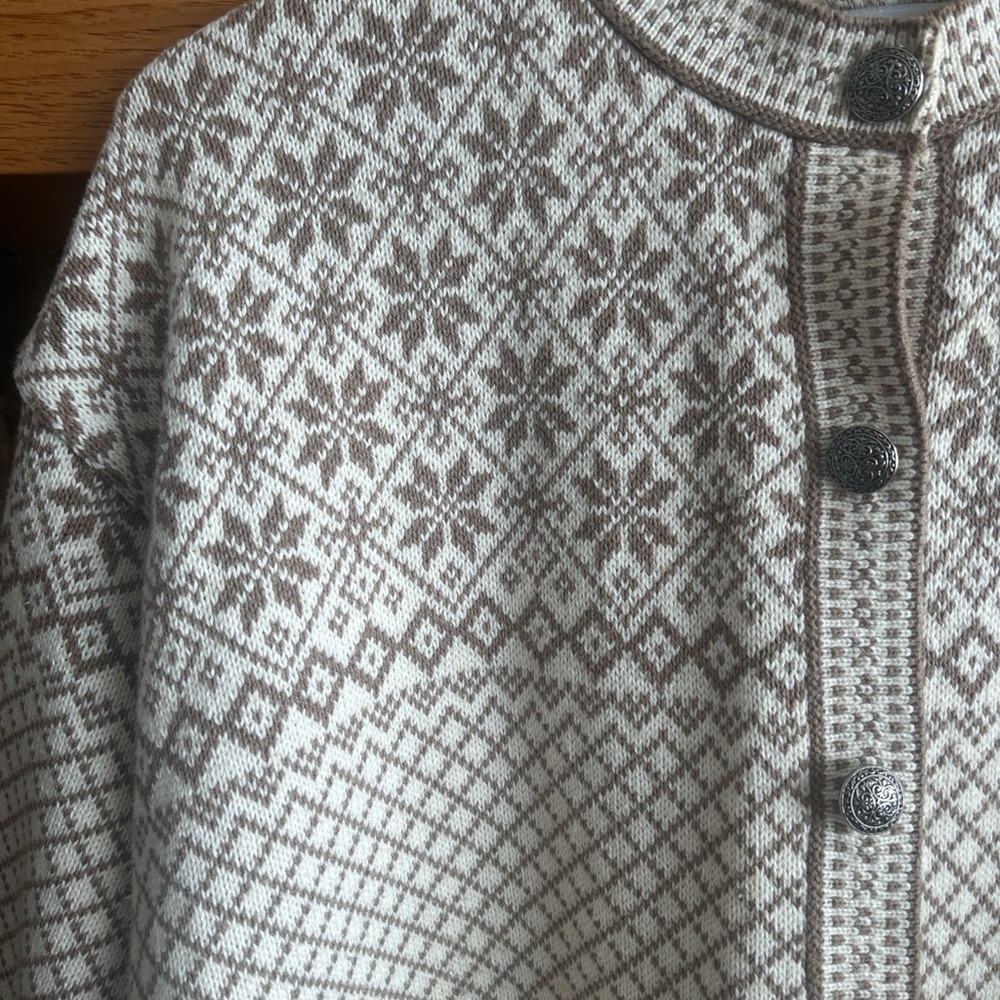 Gorgeous Women’s Fair Isle Brown Cream Patterned Women's Sweater L - Picture 4 of 8
